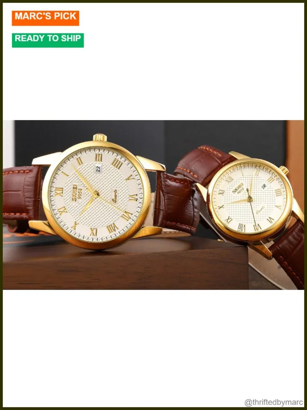 Quartz Watch Roman Numeral Business Casual Analog Wrist Watch Leather Strap